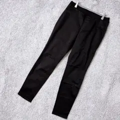 7041 ユニクロ レギンスパンツ L 黒 スキニー ウエストゴム ストレッチ