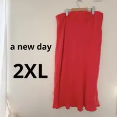 a new day ノースリーブ　ミニワンピース XXL 赤　オレンジ