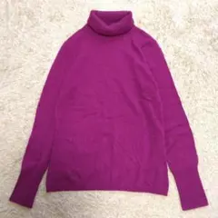 UNIQLO パープル タートルネックセーター カシミヤ100% XL