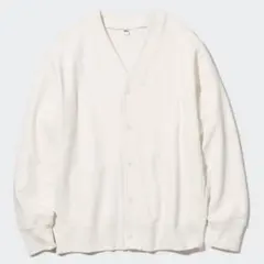 ユニクロ　スウェットカーディガン　オフホワイト　L