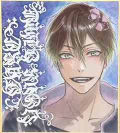 手描き イラスト アナログ 色紙 オリジナル 男の子