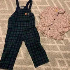ミキハウス　ロンパース　オーバーオール　シャツ　80 90