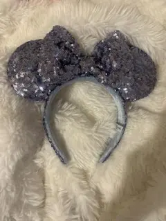 ミニー　カチューシャ　スパンコール　紫