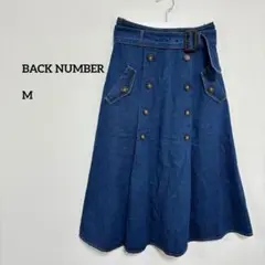 BACK NUMBER デニムフレアスカート Mベルト付きライトオンb289