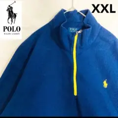 ポロラルフローレン フリース ハーフジップ ネイビー XXLサイズ ポニー刺繍