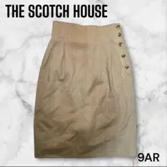 【THESCOTCHHOUSE】9AR チェック柄膝丈スカート ウール100％のサムネイル