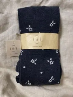 新品★サマンサモスモス★花柄タイツ★ブラック
