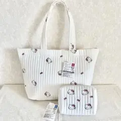 西松屋 ハローキティ イブル キルト トートバック L ポーチ セット ホワイト