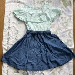 メゾピアノ　半袖　ドッキングワンピース　L 160