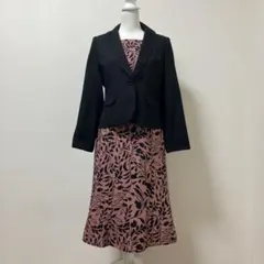 ノアジェ　スカートスーツ　草花　スカート　ジャケット　春　セレモニー　卒業式