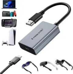 【新品・4K@60Hz】HDMI to USB C 交換アダプター アルミ合金