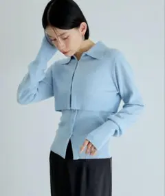 ADAM ET ROPE' キャミソールセットクロップドカシミア混カーディガン