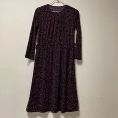 ECHO 長袖ワンピース 黒赤水玉 M 伸縮性 伸びる