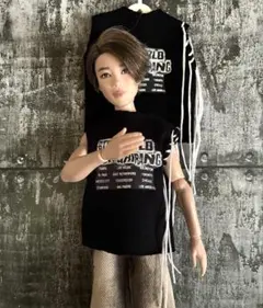 BTSドール服★黒アレンジTシャツ(在庫残2点)
