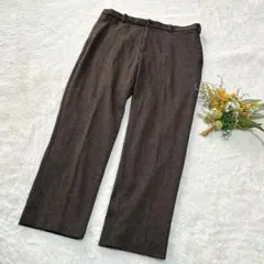 美品✨【ユニクロ】メンズ スマートアンクルパンツ グレンチェック ブラウン L