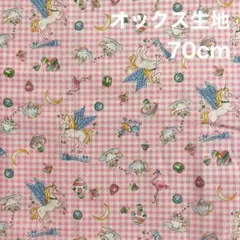 SALE ユニコーン柄　オックス生地 70cm はぎれ