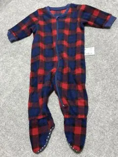 ユニクロ UNIQLO キッズ ベビー カバーオール 足つき チェック フリース