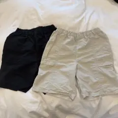 UNIQLO キッズ　ショートパンツ　150 ブラック　ベージュ　２点セット