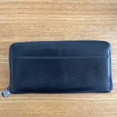 COACH ブラック 長財布 パーフォレーションデザイン