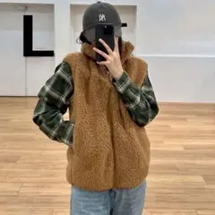 ボアジレ ブラウン フロントジッパー