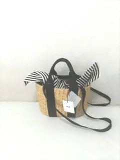 MUUN ムーニュ 新品 ミニサイズ ストライプ内袋付き かごバッグ 2way