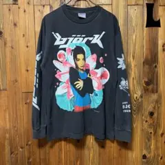 L Bjork フェード加工 ロンT 長袖 バックプリント ビョーク