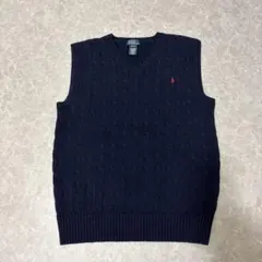 Polo by Ralph Lauren ネイビー ベスト XL ケーブル編み