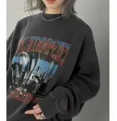 新品未使用　JaVaコラボ　ヴィンテージライクプリントピグメントビッグスウェット