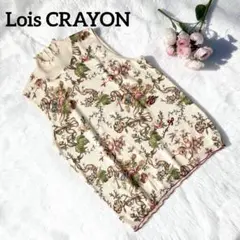 美品✨ロイスクレヨン シルク混 ノースリーブニットカットソー フラワー 花柄のサムネイル