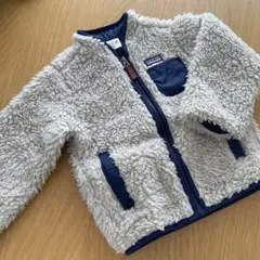 patagonia フリースジャケット 3T ホワイト/ネイビー