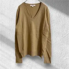 ユニクロ　カシミア100% Vネックニット　セーター ベージュ　シンプル　S