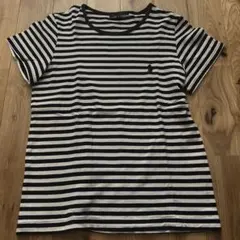 RALPH LAUREN 馬ロゴ刺繍 半袖Tシャツ ネイビーとホワイトのサムネイル
