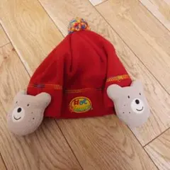 ホットビスケッツ　 赤いクマ耳付きベビー帽子