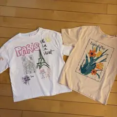 ZARA Tシャツ 2枚セット パリ柄 花柄　152センチのサムネイル