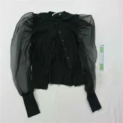 ★ZARA シアースリーブカーディガン ブラック系