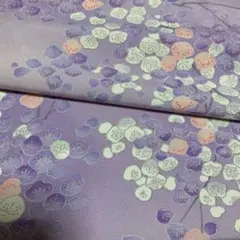 1969★着物　縮緬　枝梅模様　身頃半分ハギレ37×166★