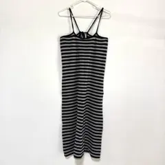 ボーダー　キャミワンピース　グレーブラック　サイズL