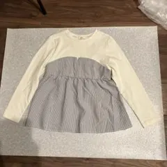 earth music&ecology長袖カットソ-アイボリ-ストライプ(新品)