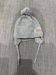 ZARA グレー ポンポン付きニット帽　こども　キッズ