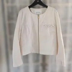 JILLSTUART ジルスチュアート ビジュー装飾 ブルゾン アイボリー