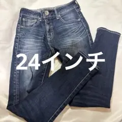 ロデオクラウンズ　24 スキニーデニム　ストレッチ　ヒゲ加工