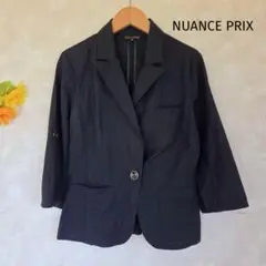 ニュアンスプリ NUANCE PRIX ジャケット 七分袖 透け感 黒