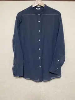 UNIQLO U ネイビー シアー長袖シャツ M
