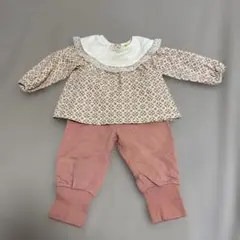 moimoln 花柄トップスとピンクパンツセット