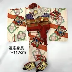 606agu60▪️七五三 五歳 女児 セミアンティーク着物のみ 花丸文