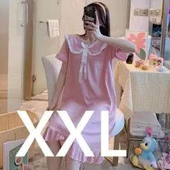 【57-2】ピンク・ナイトウェア・ルームウェア・ネグリジェ・XXL