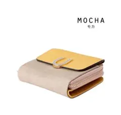 MOCHA 二つ折り財布 ベージュ/イエロー