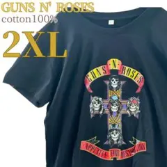 新品GUNS N' ROSES Tシャツ バンドT 2XL ロックT 黒コットン