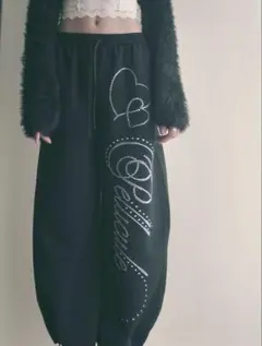 PELLICULE stone-deco sweat pants BLACK - メルカリ