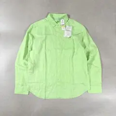 タグ付き未使用品トミーバハマ 長袖リネン100%シャツ ライトグリーン M